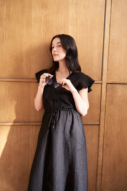 Juno Linen Dress - Black, £135
