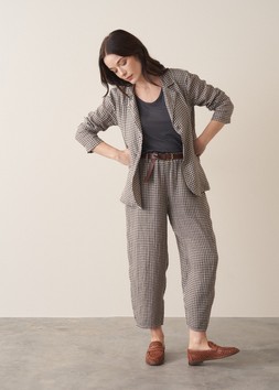 Lorian Check Linen Jacket, £145 & Jessie Linen Trousers, £110