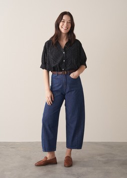Louella Broderie Anglaise Top – Black, £89