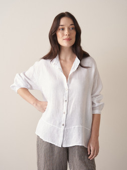 Moira Linen Shirt – White, £95