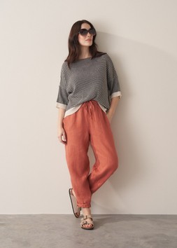Sawyer Terracotta Linen Trousers, £95