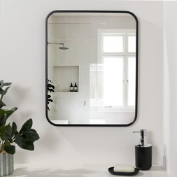 OHS Framed Bathroom Wall Vanity Mirror-Black-£20