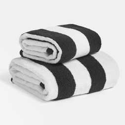 OHS 100% Cotton Jacquard Striped Towel - Monochrome