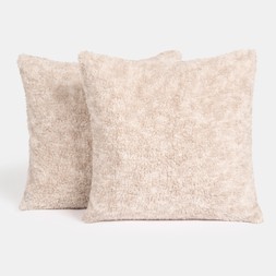OHS Teddy Marl Texture Cushion Covers - Natural- &pound;9