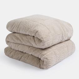 Brentfords Teddy Weighted Blanket Quilted - Natural-125 x 150cm - 4kg-£22