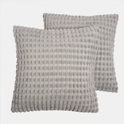 OHS Bobble Textured Cushion Covers - Grey - £11