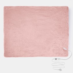 OHS Heated Fluffy Electric Blanket - Blush- &pound;45