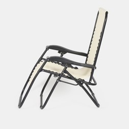 OHS 2 Pack Zero Gravity Sun Lounging Garden Chairs - Cream - £80