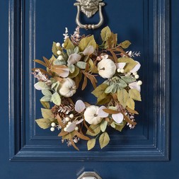 OHS Pampas Dried Grass Wreath, Cream - 55cm