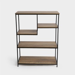 OHS Wooden Display Shelving Unit - Wood/Black - £52