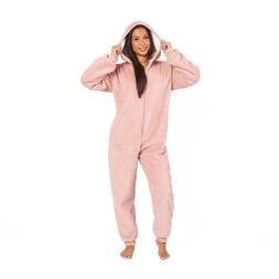 OHS Adults Sherpa Fleece Onesie - Blush - £15.00
