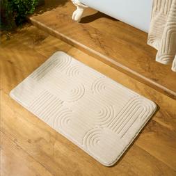 OHS Arch Embossed Memory Foam Bath Mat - Cream &pound;9