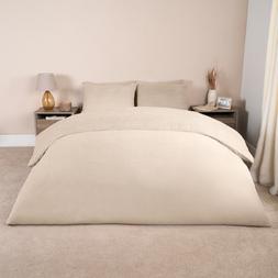 Brentfords Teddy Fleece Duvet Cover Set - Cream - Double - £18