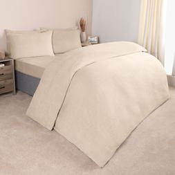 Brentfords Teddy Fleece Duvet Cover Set - Cream - Double - £18