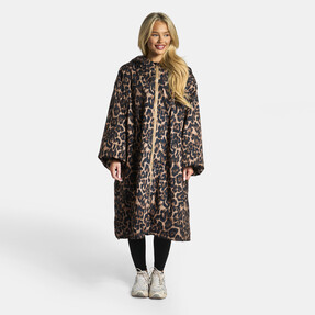 OHS Adults Water Resistant Leopard Print Sherpa Drying Robe - Natural - £35