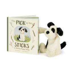 The Pick of the Sticks Book and Bashful Black & Cream Puppy Medium £35.00