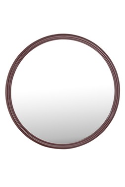 Ridged Circular Mirror Bevel Glass Burgundy