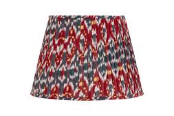 Large pleated empire shade red and blue