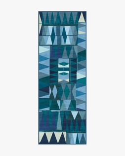 Ruggable - Jungalow Collection - Cadra Blue Teal - 75 x 215 cm - Flatwoven £159, Tufted £189 (Aerial)- EMBARGOED UNTIL 2ND JULY 2026
