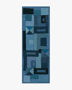 Ruggable - Jungalow Collection - Modra Indigo - 75 x 215 cm - Flatwoven £159, Tufted £189 (Aerial)EMBARGOED UNTIL 2ND JULY 2026EMBARGOED UNTIL 2ND JULY 2026
