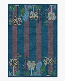 Ruggable Jungalow Collection Palmistry Pinstripe Blue 185 x 275cm Flatwoven £429, Tufted £599
