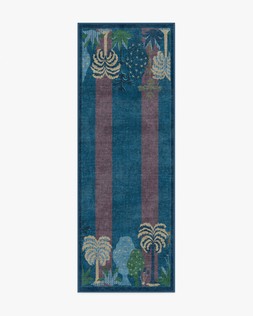 Ruggable - Jungalow Collection - Palmistry Pinstripe Blue - 75 x 215 cm - Flatwoven £159, Tufted £189 (Aerial)- EMBARGOED UNTIL 2ND JULY 2026