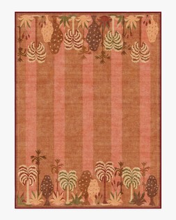 Ruggable - Jungalow Collection - Palmistry Pinstripe Warm Brown - 275 x 365 cm - Flatwoven £799, Tufted £1,049 (Aerial)- EMBARGOED UNTIL 2ND JULY 2026