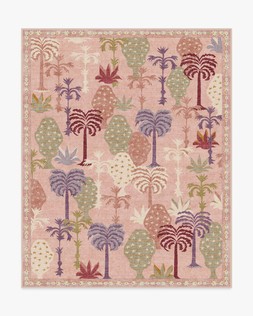 Ruggable - Jungalow Collection - Palmistry Soft Pink - 245 x 305 cm - Flatwoven £599, Tufted £849 (Aerial)- EMBARGOED UNTIL 2ND JULY 2026