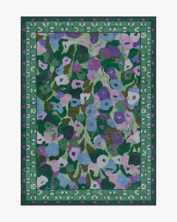Ruggable - Jungalow Collection - Vera Green Plum - 150 x 215 cm - Flatwoven £349, Tufted £479 (Aerial)- EMBARGOED UNTIL 2ND JULY 2026