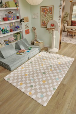 Ruggable Play Mat Mini-Me Check Multicolor £199 Kids Room- under embargo until July 30th
