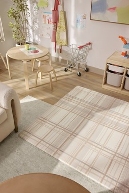 Ruggable Play Mat Storytime Plaid Sand £199 Living Room- under embargo until July 30th