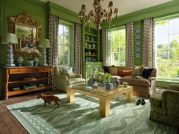 Ava Ikat Green Flatwoven Rug