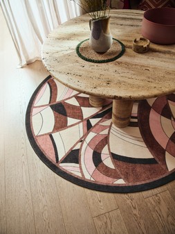 Portobello Road Soft Pink & Black Rug Rug