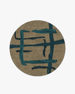 Architectural Digest Lydos Stone & Indigo Rug 185 round £339