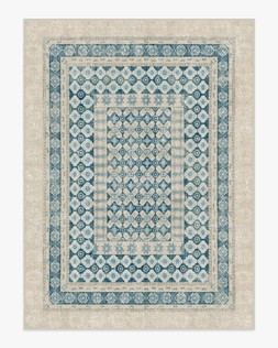 Cyrus Neutral and Blue Rug 275x365 £679