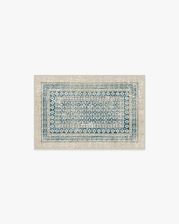 Cyrus Neutral and Blue Rug 60x90 £99