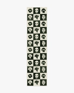 Grim Grins Black & Ivory Flatwoven Rug