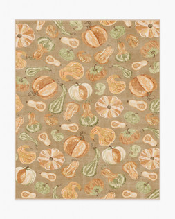 Harvest Veggies Orange & Green Flatwoven Rug