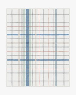 Irene Plaid Ivory & Blue Multicolour Rug 245x305 £499