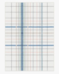 Irene Plaid Ivory & Blue Multicolour Rug 305x425 £829