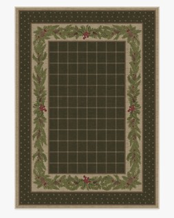 Pine Border Dark Olive Rug