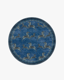 Zebras Blue Rug