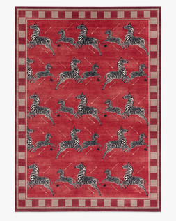 Zebras Red Rug