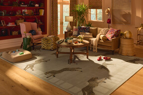 Leaping Cheetah Sand Rug
