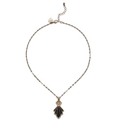 BLACK AND GOLD FAN ART DECO PENDANT NECKLACE £28 BY LOVETT & CO