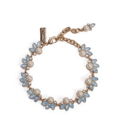 BLUE OPAL LEAF AND PEARL CRYSTAL BRACELET £34 BY LOVETT & CO