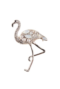 CRYSTAL ENCRUSTED FLAMINGO BROOCH £26 BY LOVETT & CO