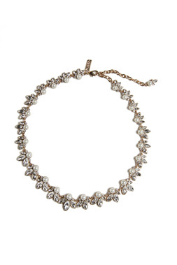 CRYSTAL LEAF AND PEARL CHOKER NECKLACE £50 BY LOVETT & CO