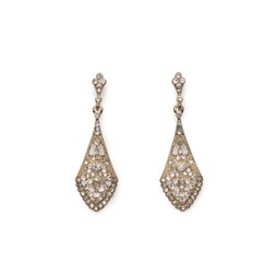 GOLD CRYSTAL DECO DROP EARRINGS £32 BY LOVETT & CO