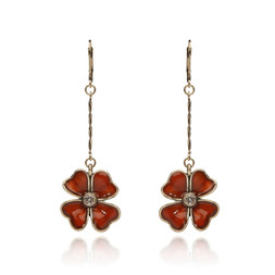 LARGE BURGUNDY FLORAL DROP EARRINGS £30 BY LOVETT & CO